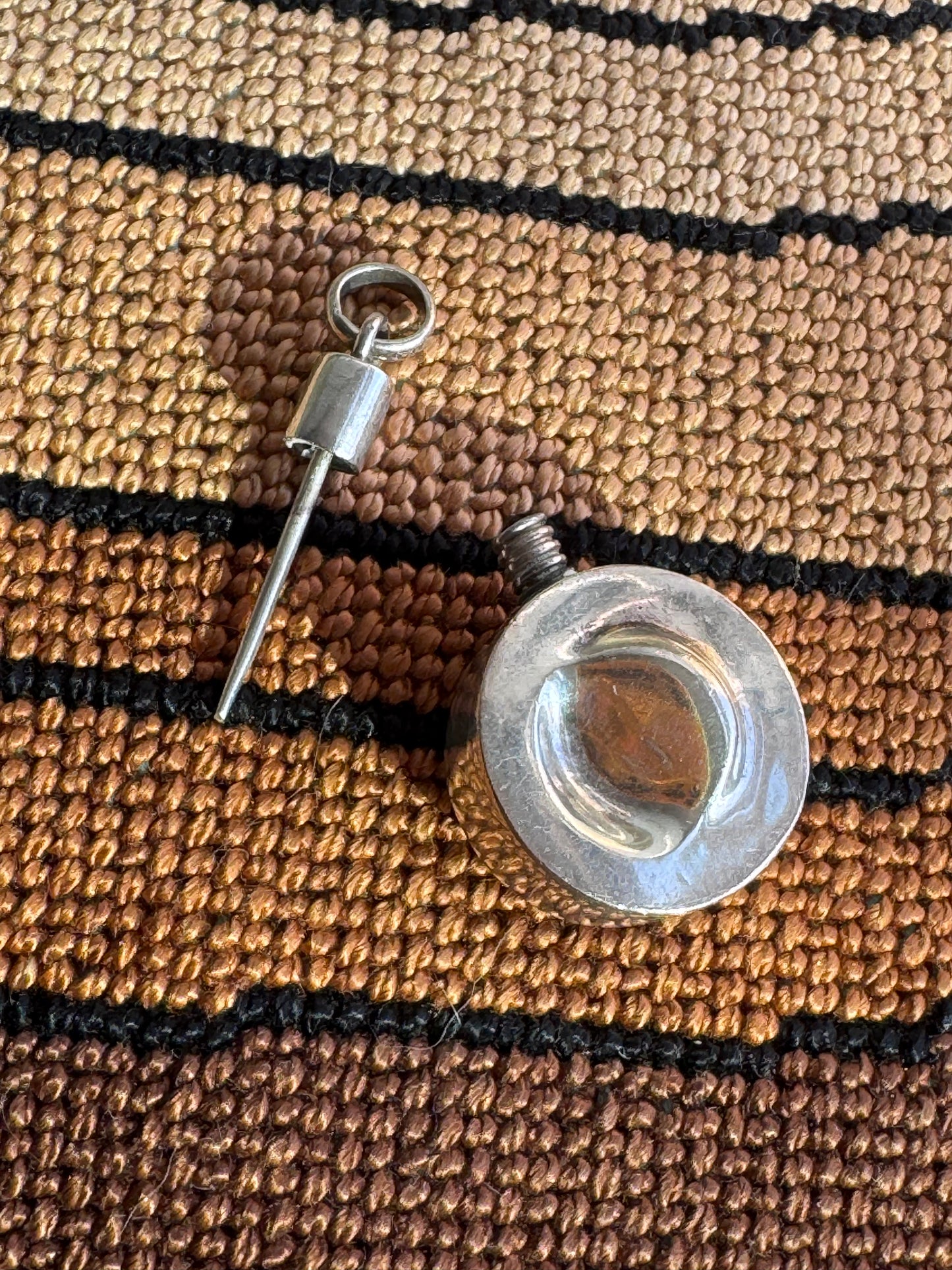 Vintage Jondell Sterling Silver Puffy Pendant from Spain Era
