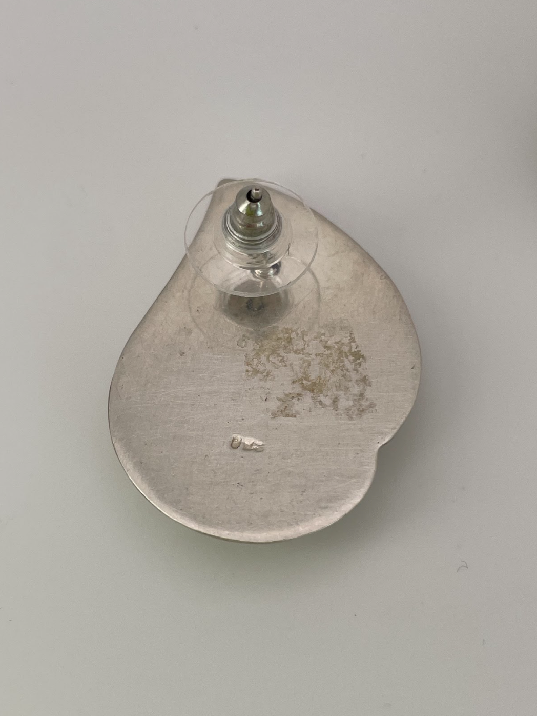 Vintage Sterling Silver Abstract Teardrop Stud Earrings