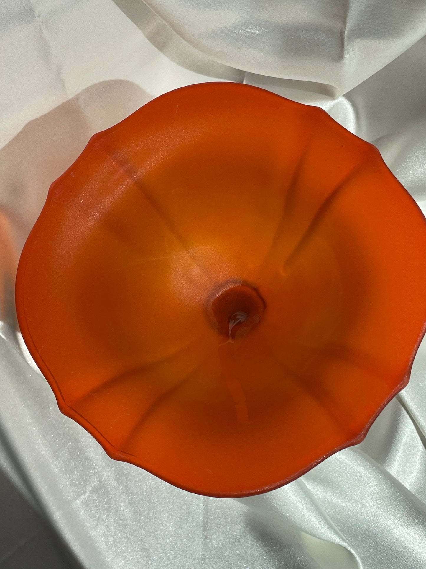 Vintage Art Glass Frosted Pedestal Dish