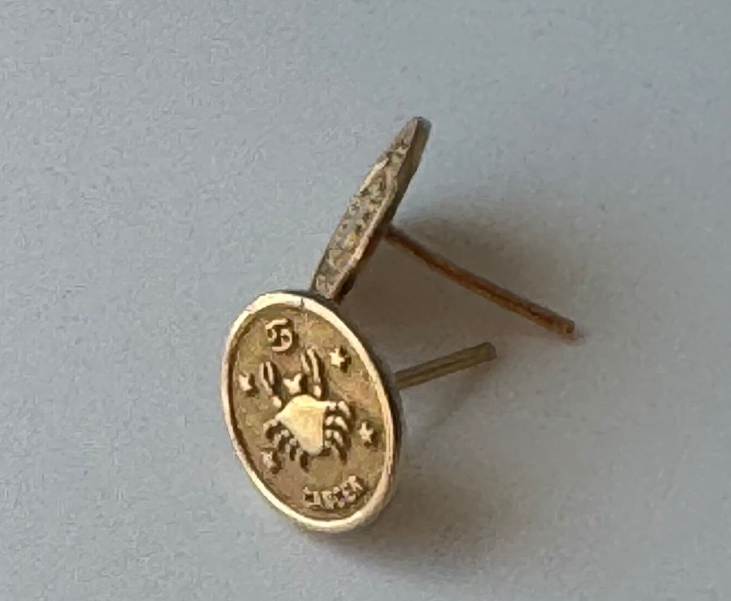 Vintage 14k Cancer Crab Zodiac Earrings Astrology