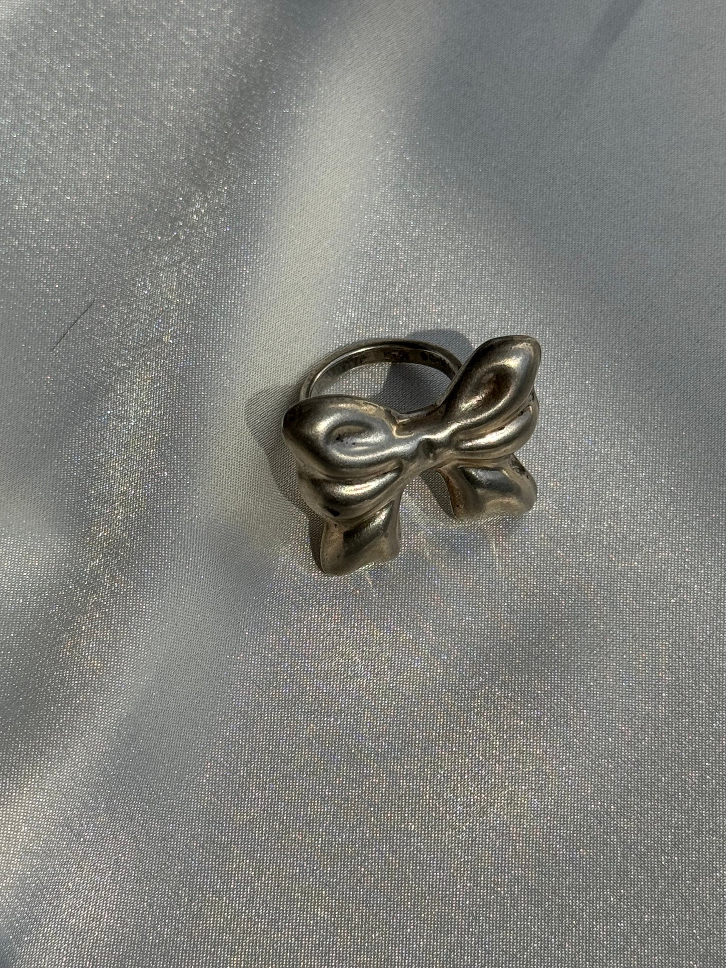 Vintage Sterling Silver Big Bow Earrings and Ring Set Taxco