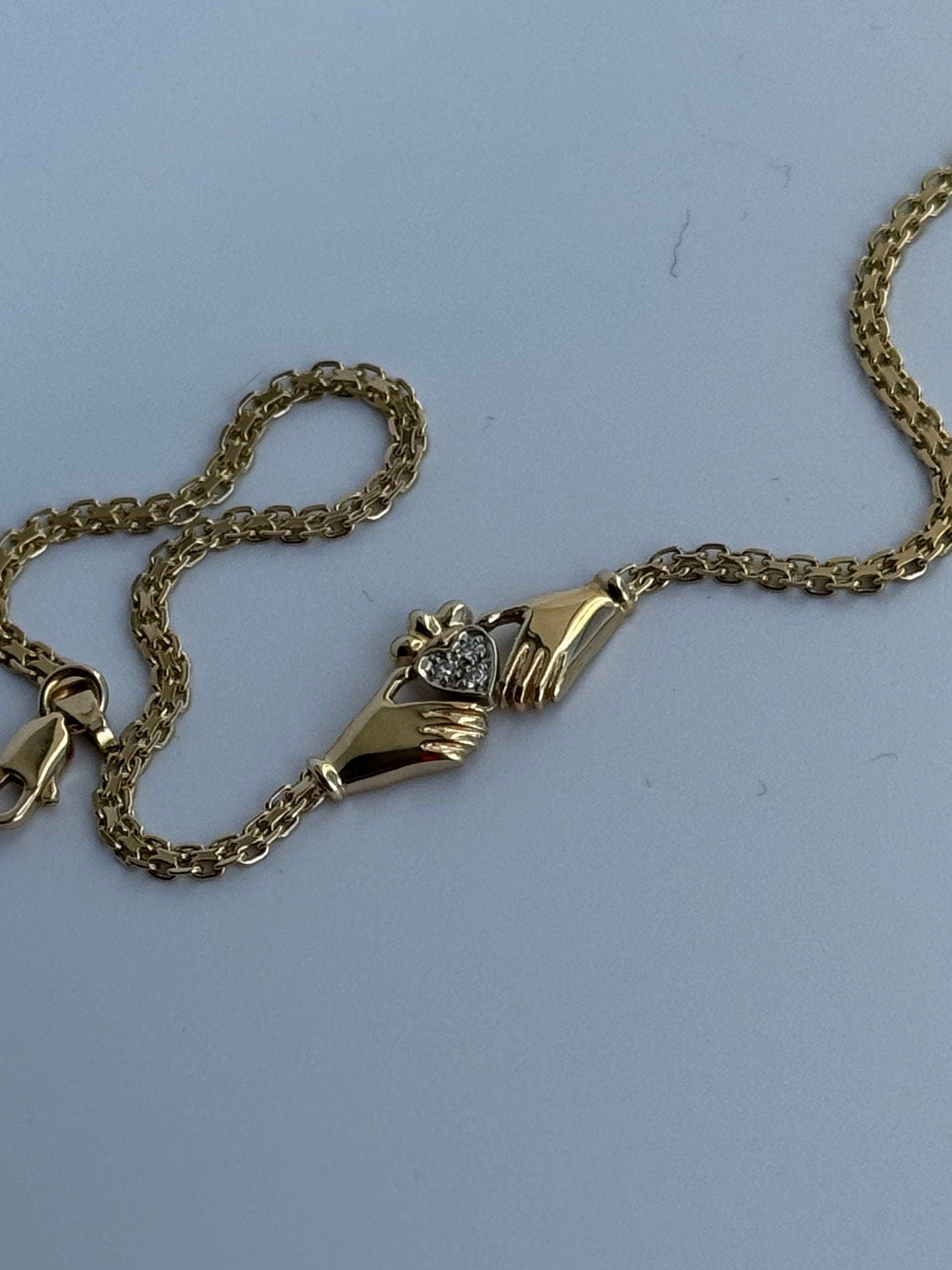 Vintage 1990 Deadstock Clauddah Anklet 14k and Diamonds