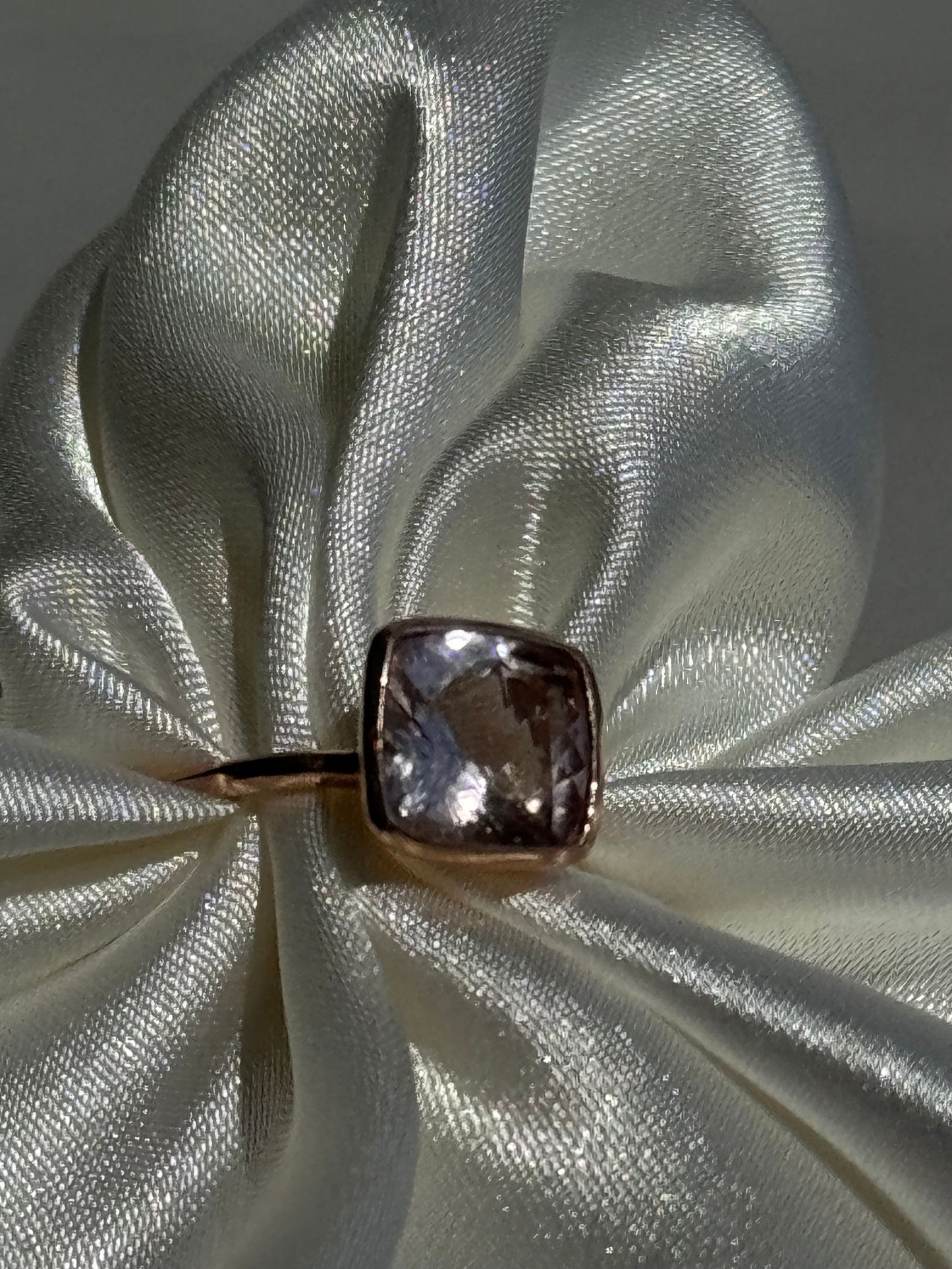 Estate 14k Rose Gold and Pink Emerald Engagement Ring