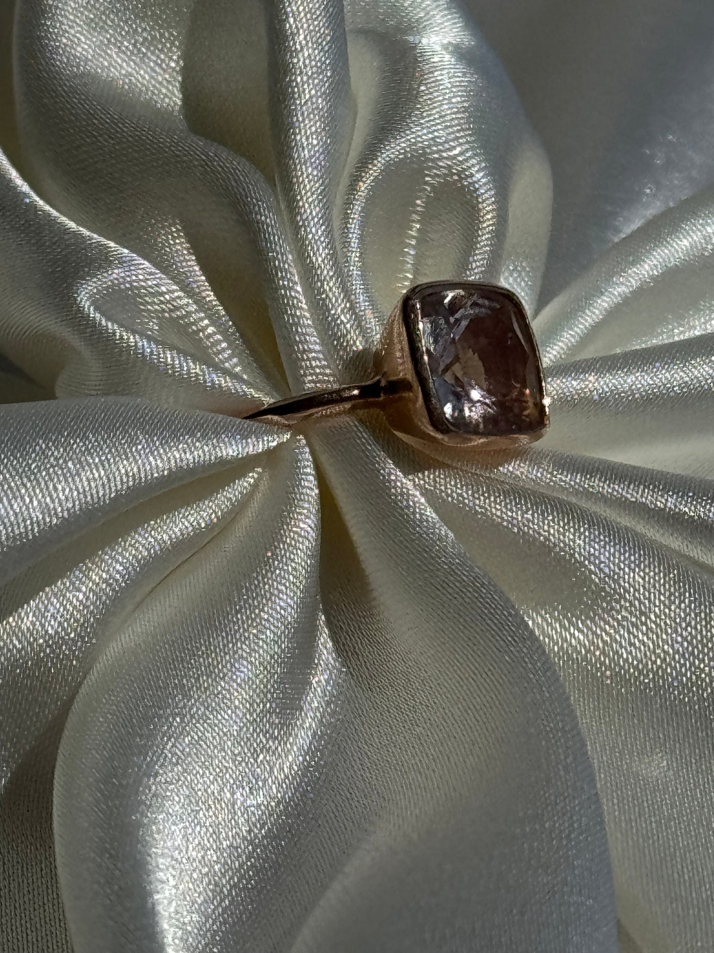 Estate 14k Rose Gold and Pink Emerald Engagement Ring