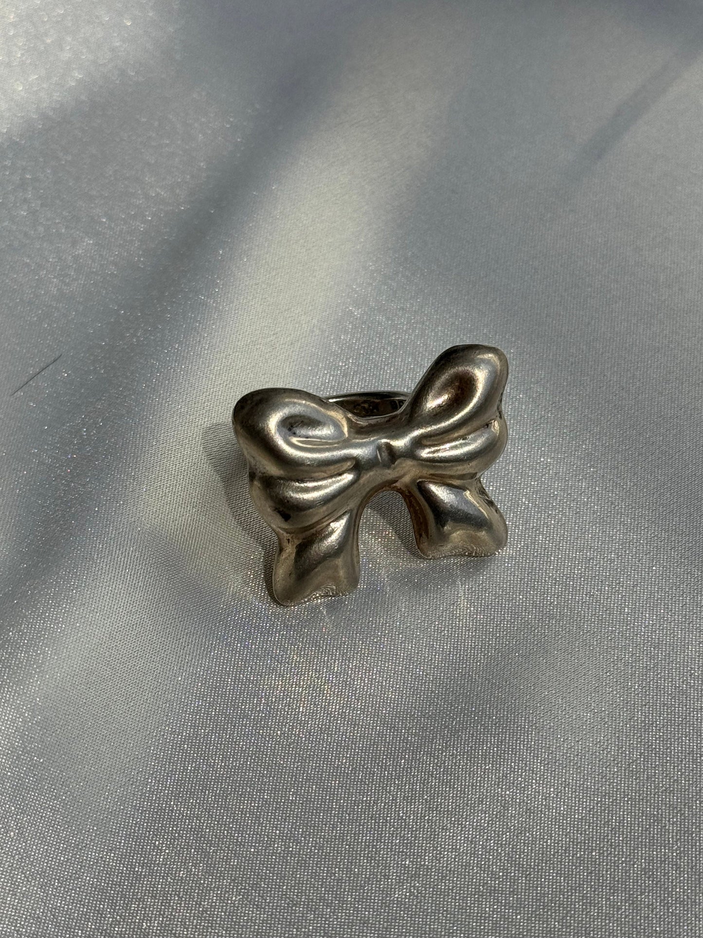 Vintage Sterling Silver Big Bow Earrings and Ring Set Taxco