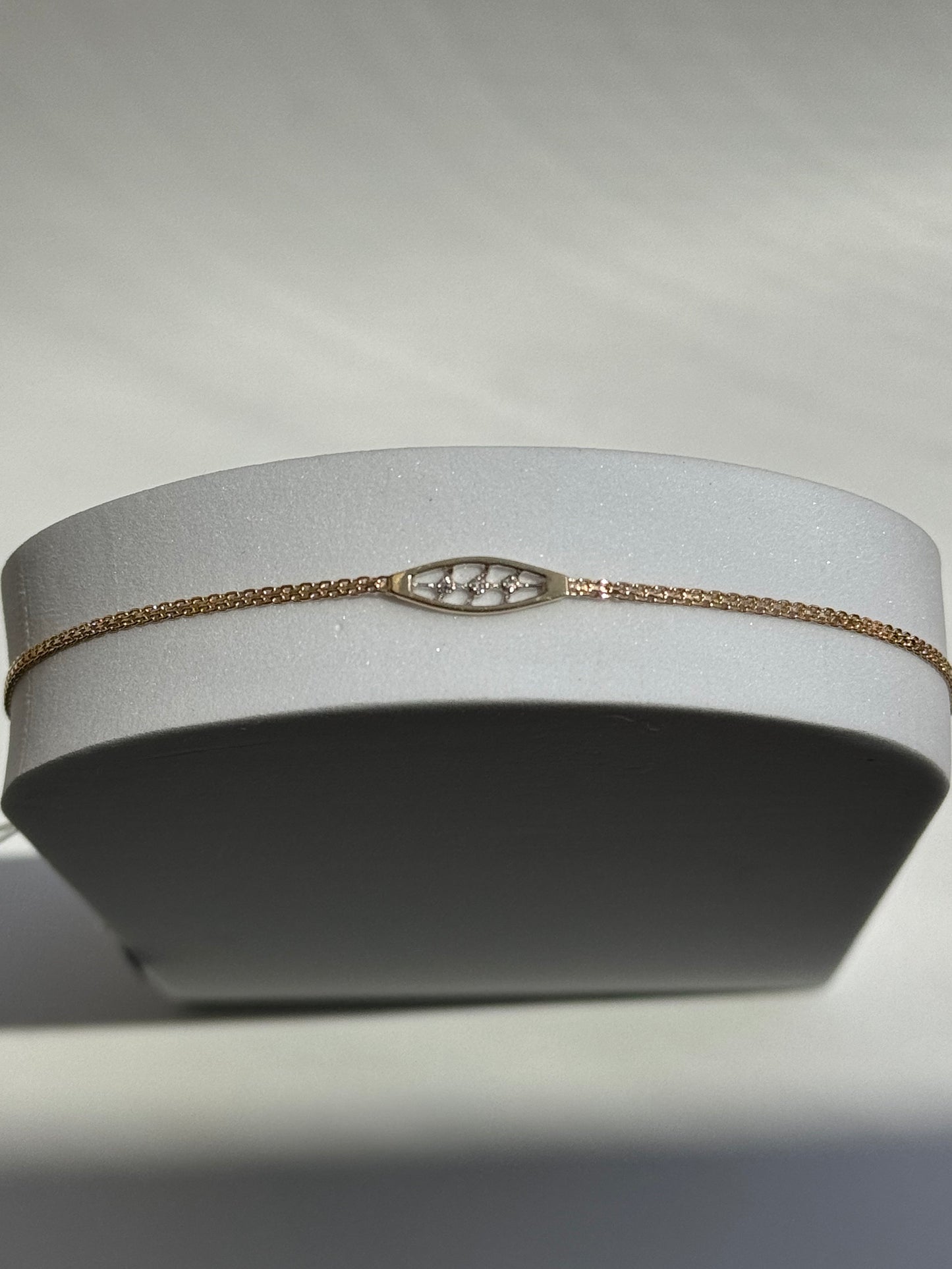 Vintage Estate Mod Anklet in 14k Gold and Diamonds