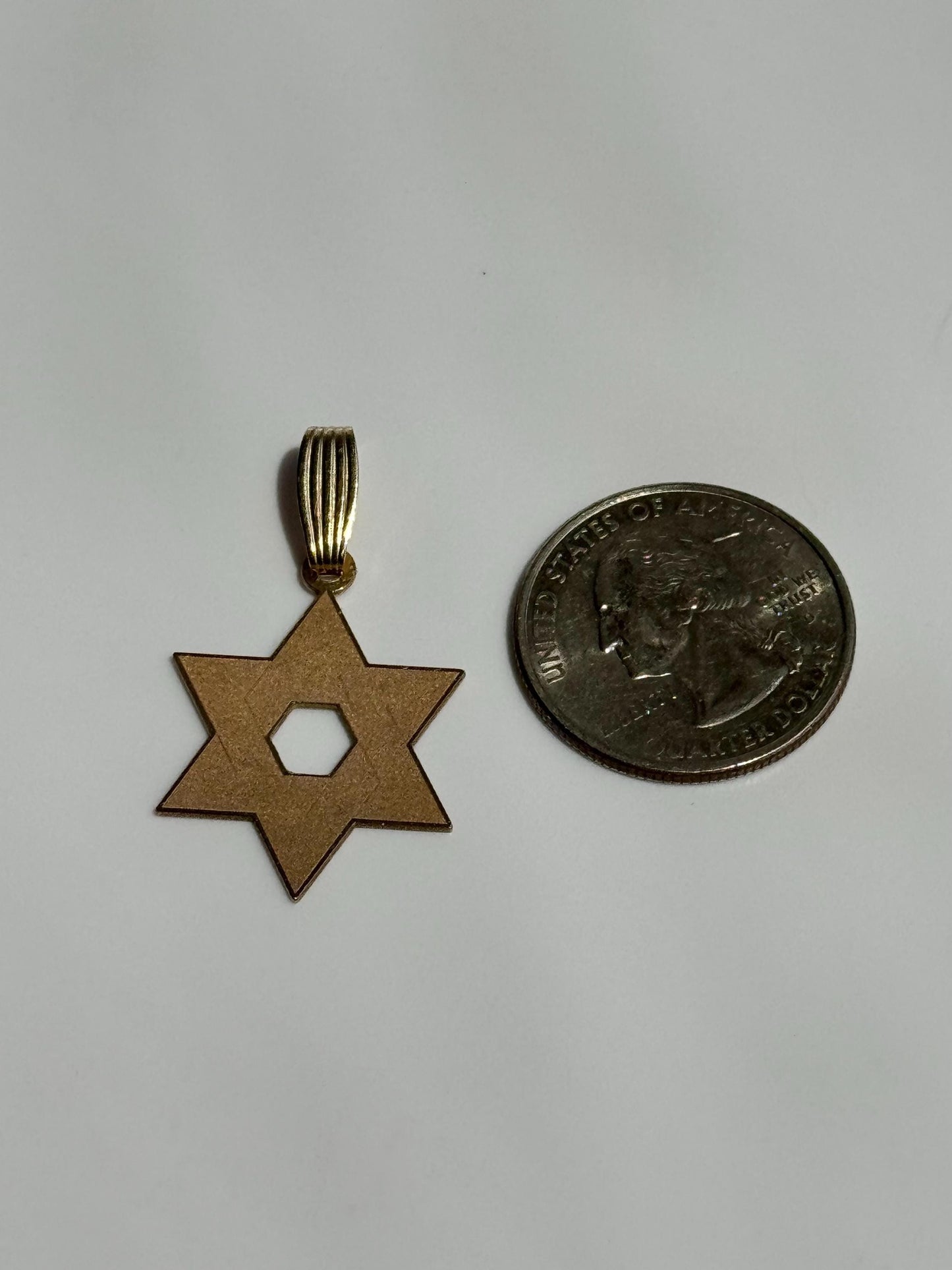 Vintage Estate Laser Engraved 14k Star of David Pendant