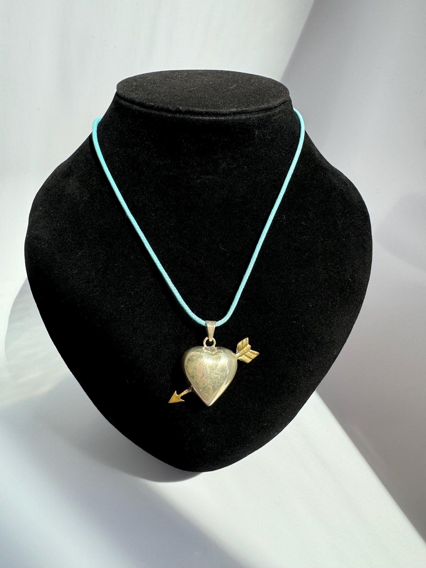 Vintage Taxco Mexico Sterling Heart and Arrow Musical Pendant