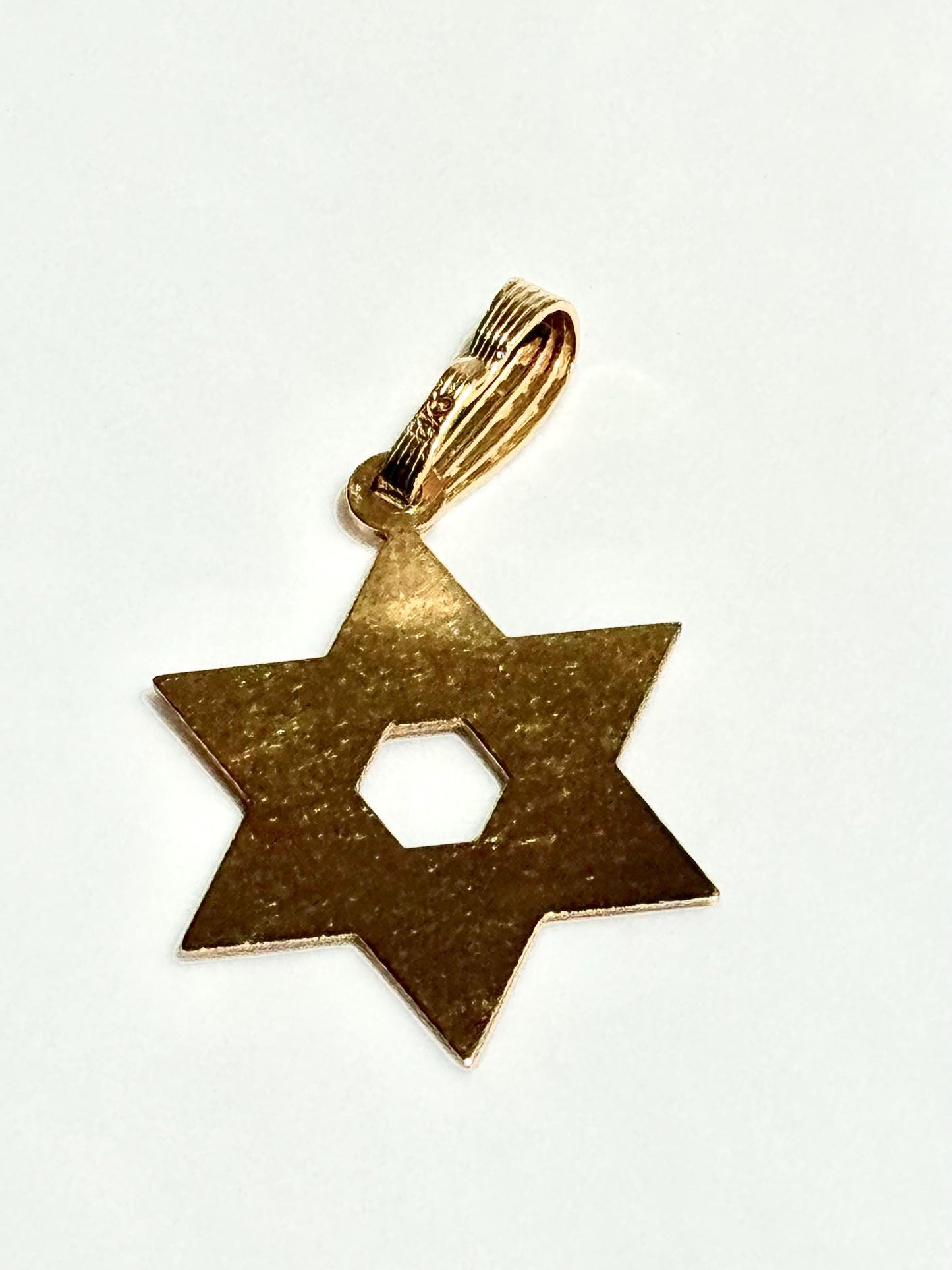 Vintage Estate Laser Engraved 14k Star of David Pendant