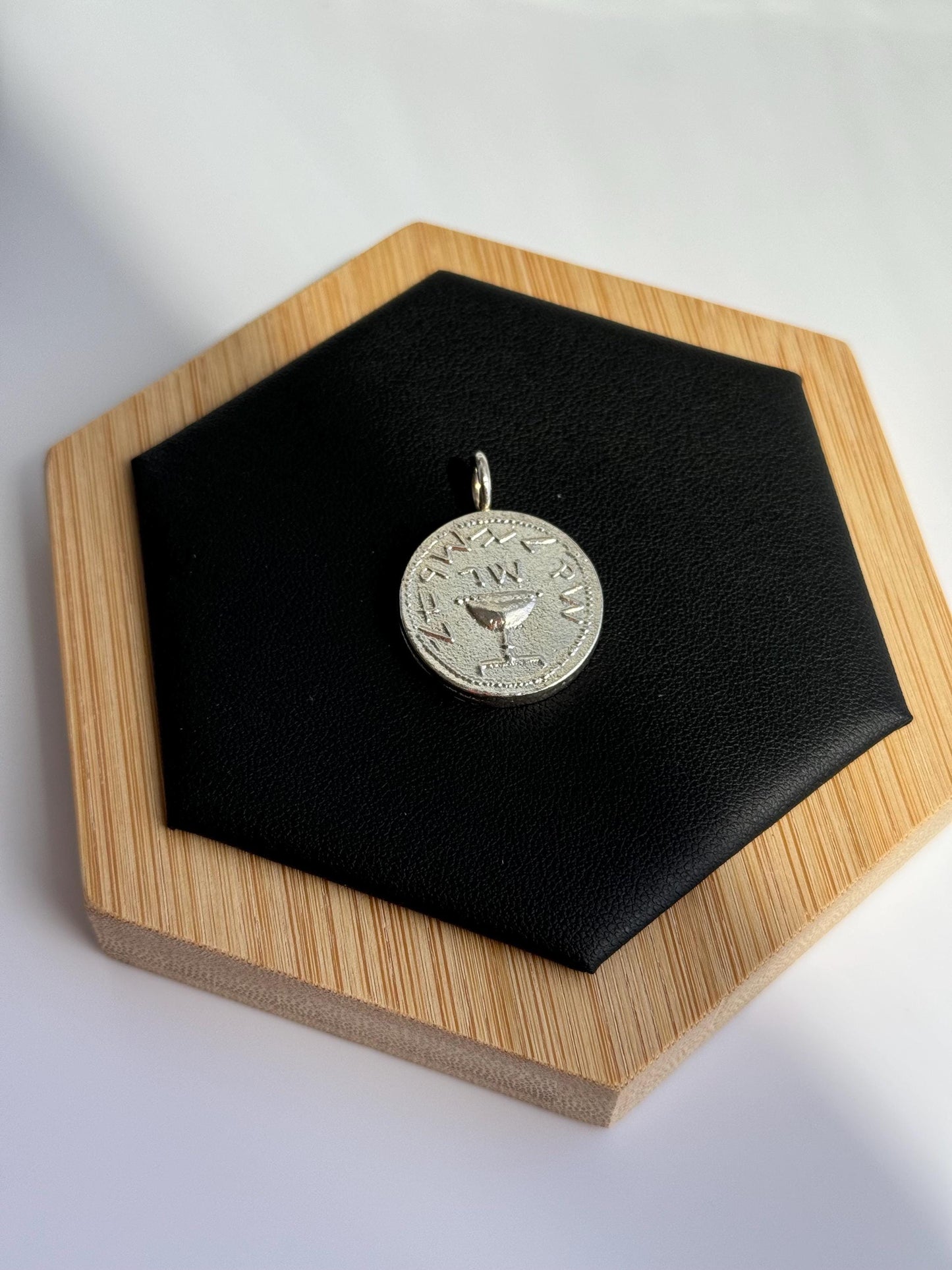 Ancient Jewish Sterling Silver Shekel Pendant from the First Revolt