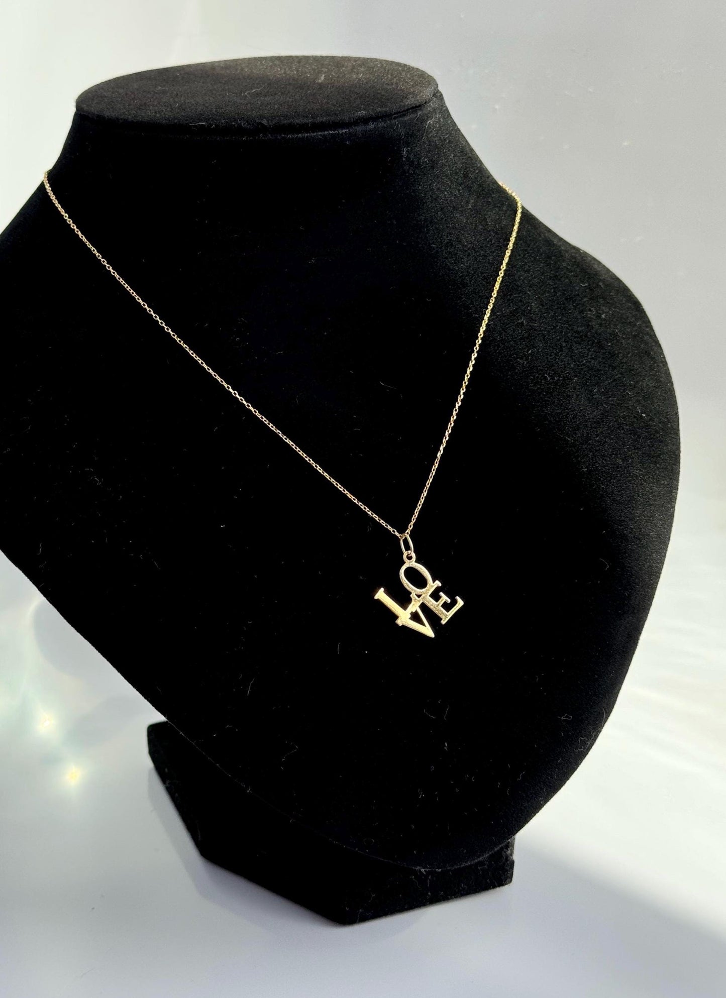 Vintage 14k Gold LOVE Pendant Robert Indiana Inspired