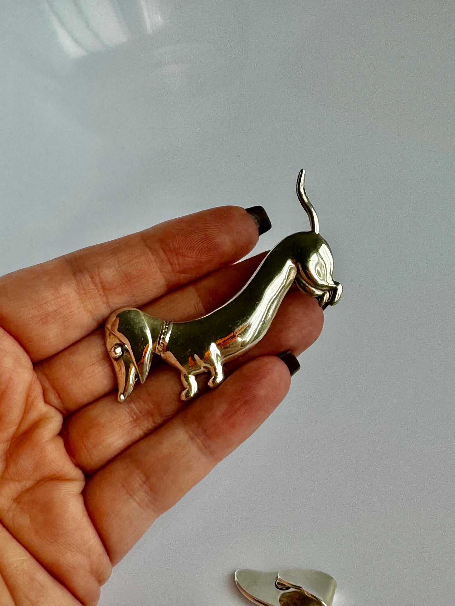 Set of Vintage Sterling Silver Dachshund Pins from Mexico