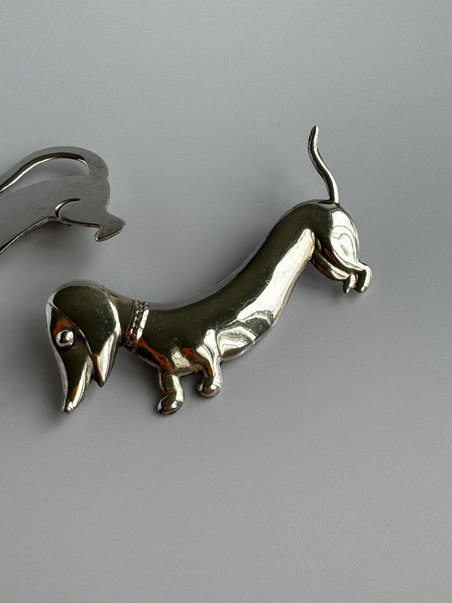Set of Vintage Sterling Silver Dachshund Pins from Mexico