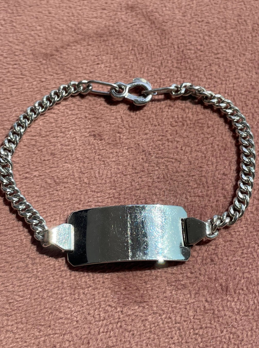 Vintage Sterling Wide ID Bracelet