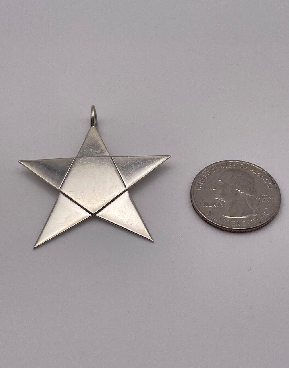 Vintage Large Sterling Silver Star Charm signed Leonora Doskow