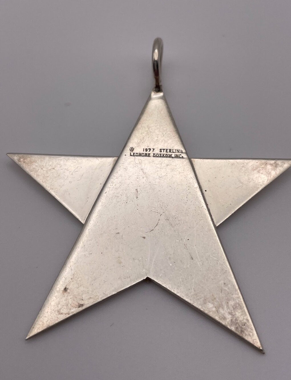 Vintage Large Sterling Silver Star Charm signed Leonora Doskow