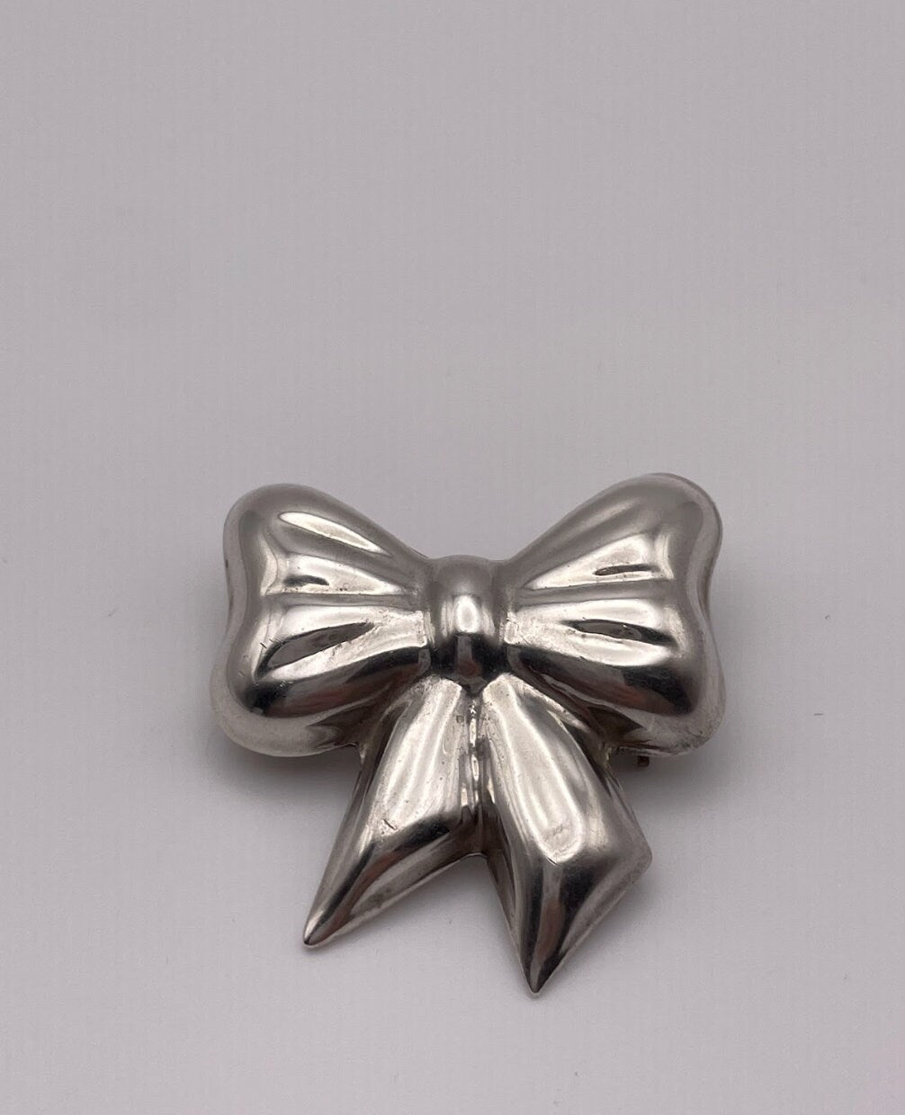 Vintage Puffy Bow Pendant Pin Brooch Combo from Taxco Mexico