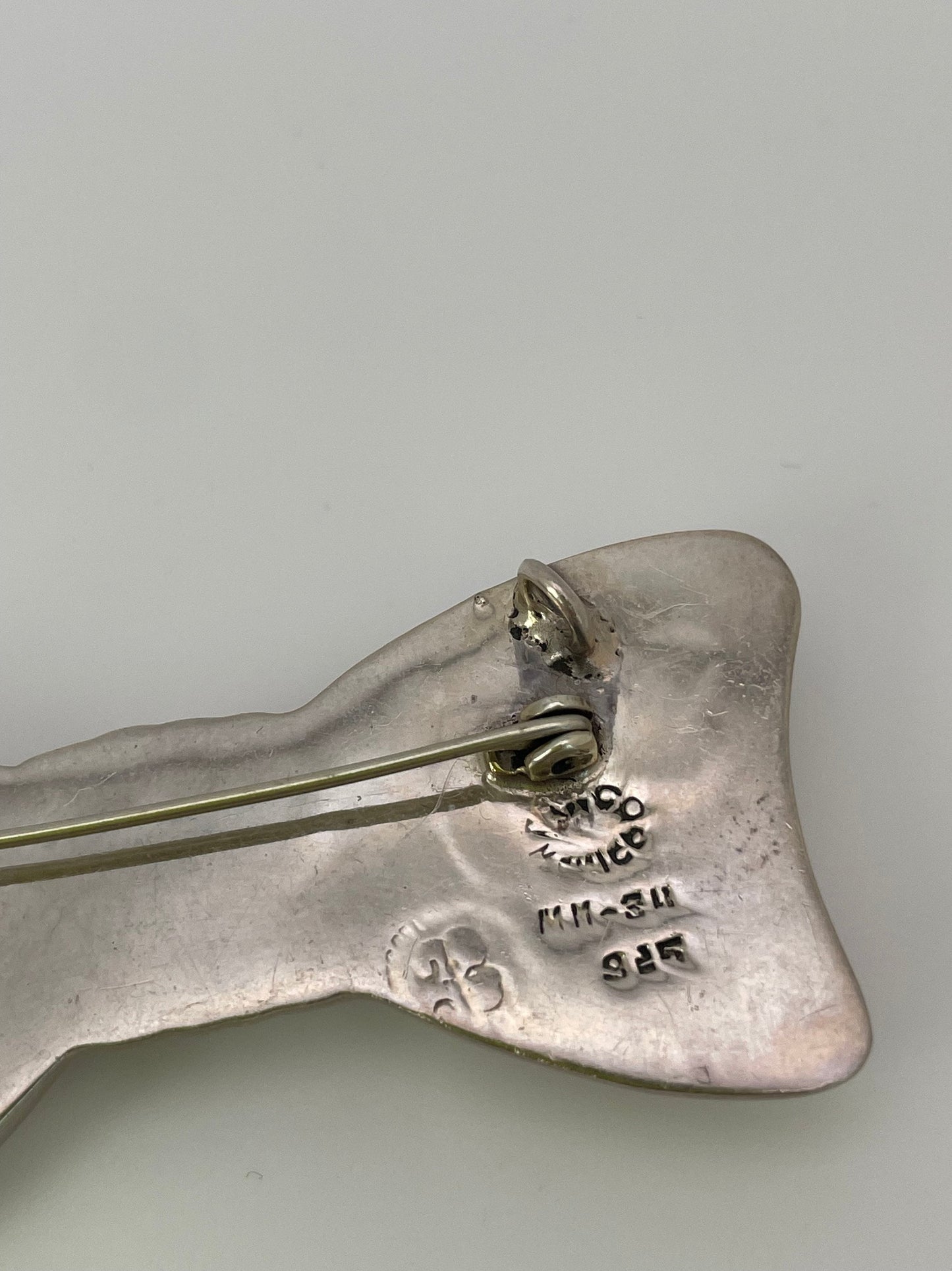 Vintage Los Ballesteros Bow Pin Pendant in Sterling Silver