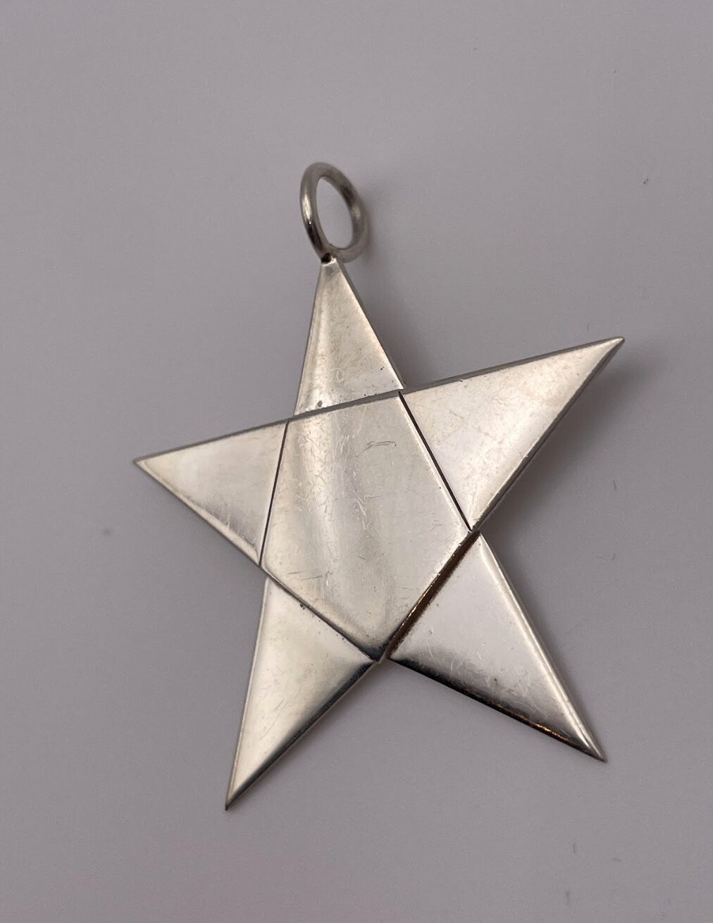 Vintage Large Sterling Silver Star Charm signed Leonora Doskow