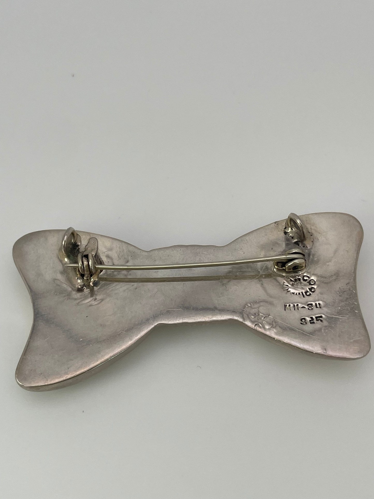 Vintage Los Ballesteros Bow Pin Pendant in Sterling Silver