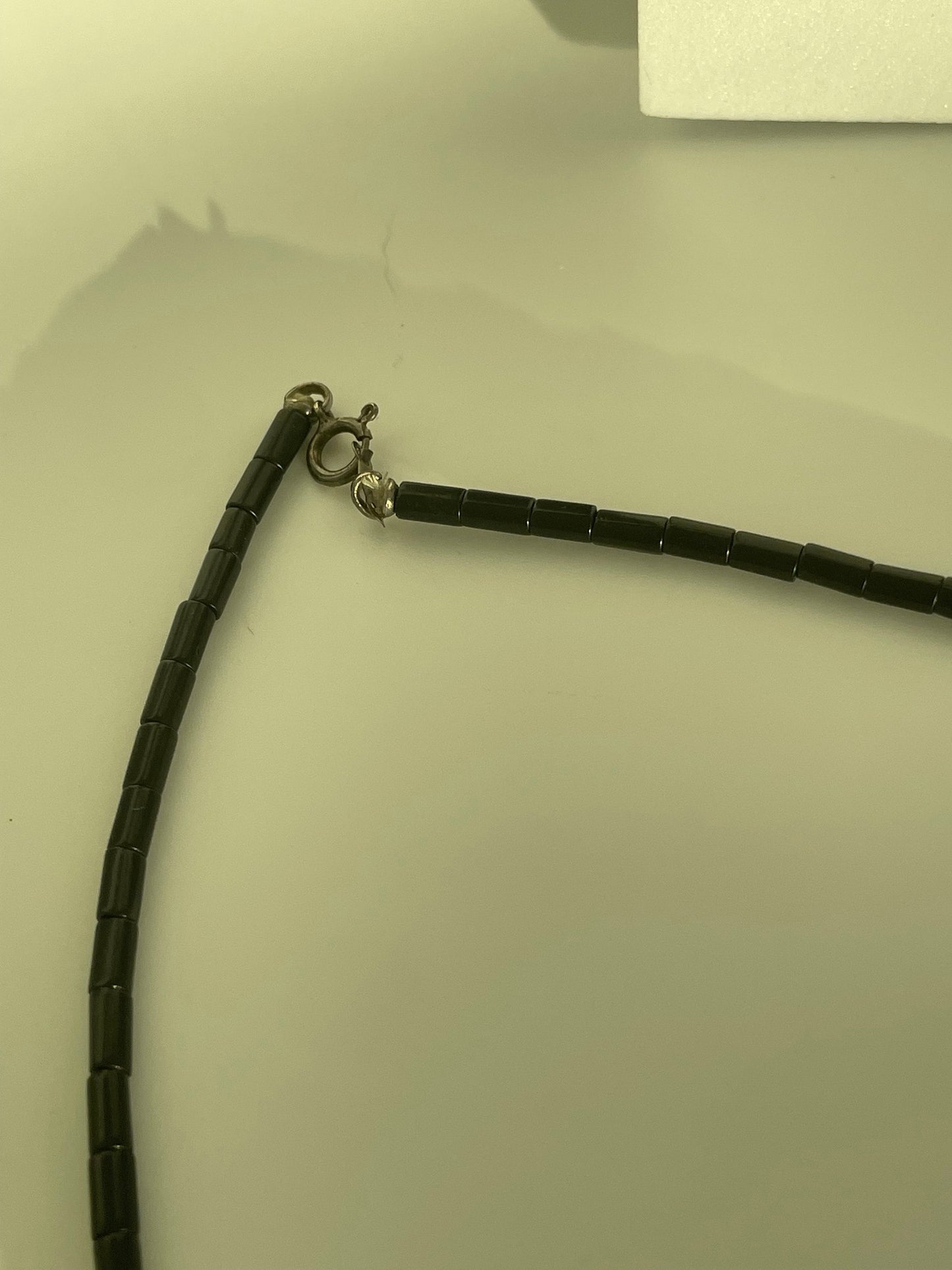 Vintage Bow and Beads Sterling Silver Necklace.