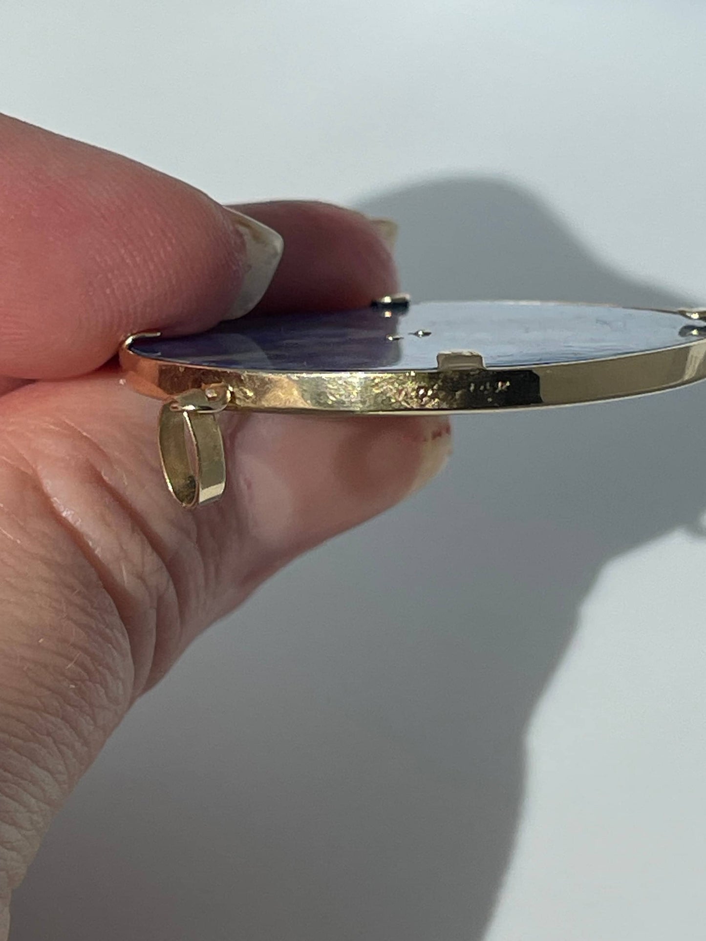 Lapis and 14k Gold Oil Derrik Pendant 1970's Vintage Estate