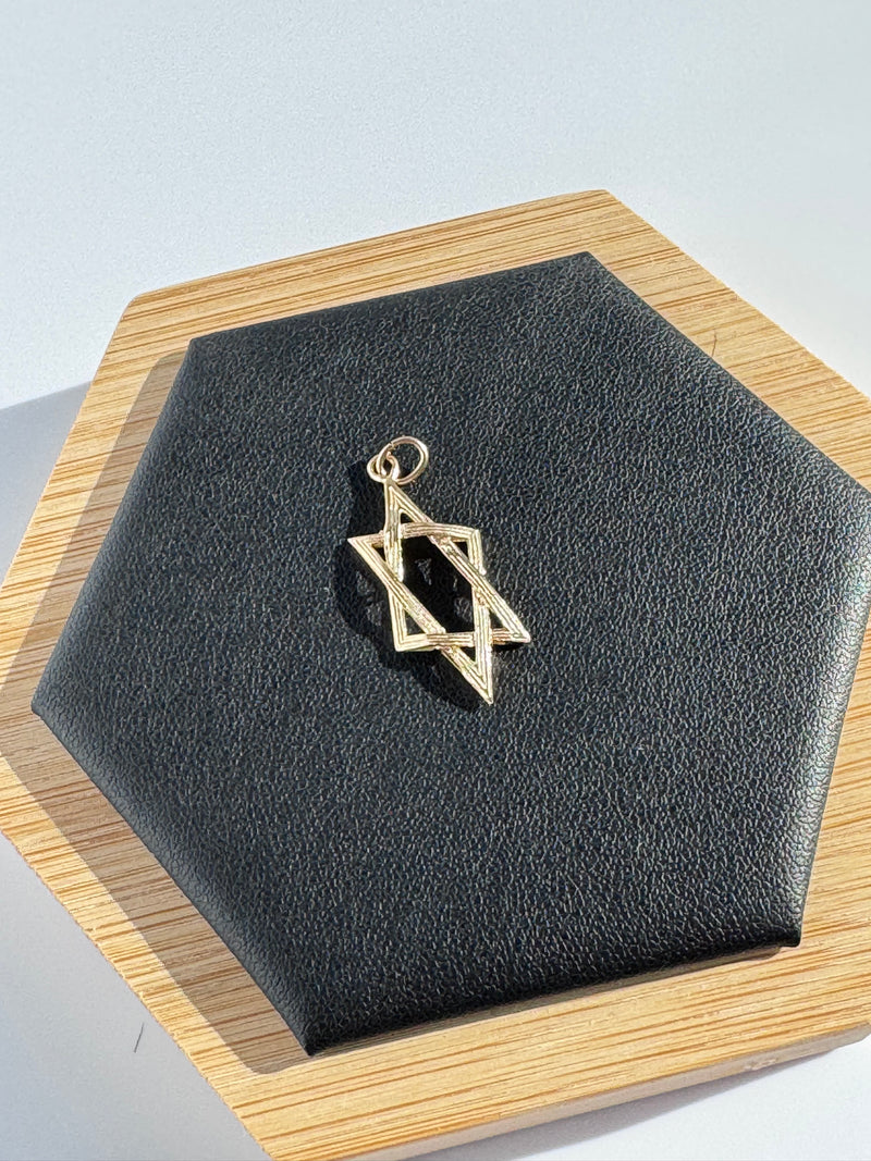 Asymmetrical Vintage Star of David 14k