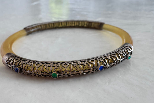 Bakelite Bangle Bracelet With Sterling