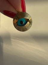 Engine Turned Evil Eye Pendant