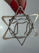 Vintage Crafty Star of David and Chai Sterling Pendant