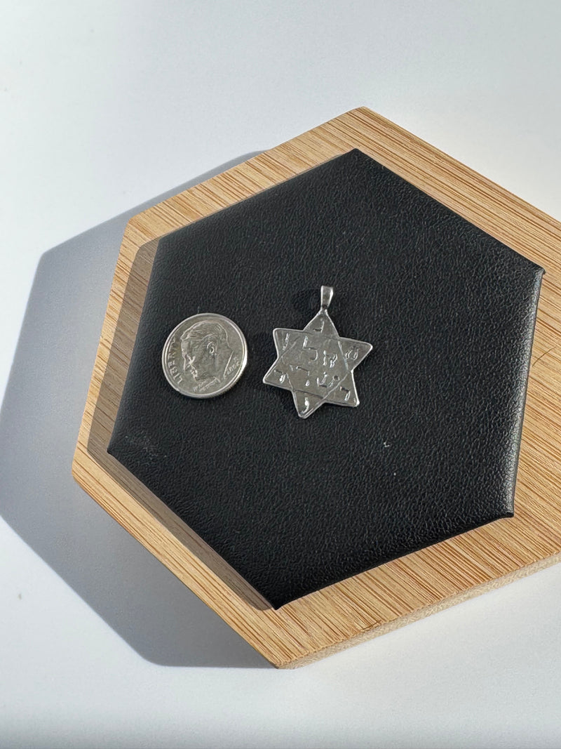 Old Handcrafted Sterling Star of David Pendant