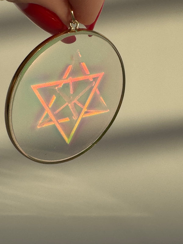 Large Merkabah 3D Star of David Hologram Pendant