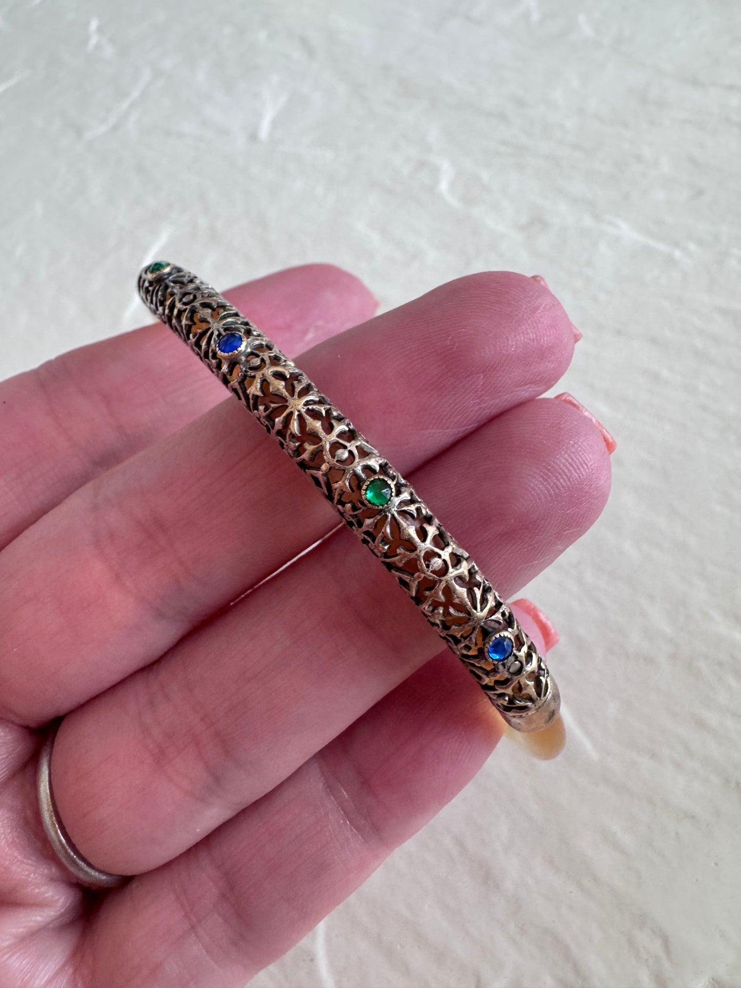 Bakelite Bangle Bracelet With Sterling
