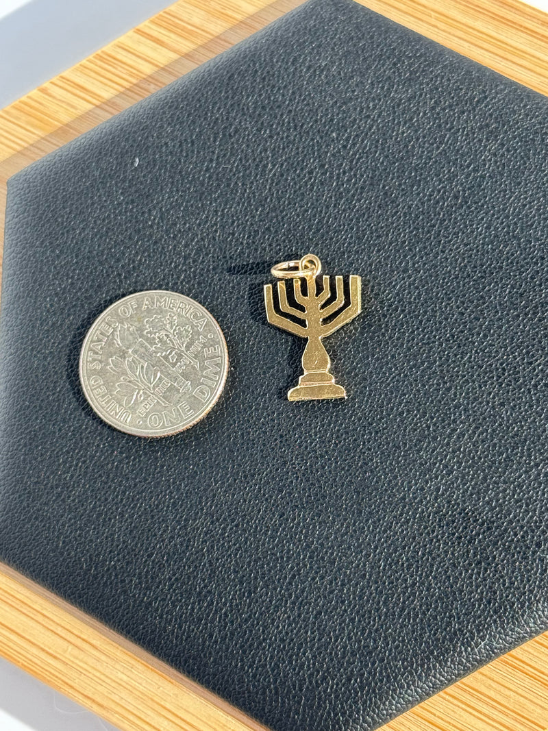 14k Menorah Charm