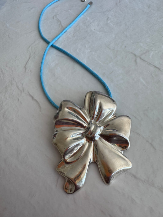 Estate Los Ballesteros Large Flower Bow Brooch Mexican Silver Statement Pin Pendant Combo