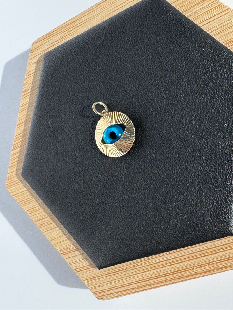 Engine Turned Evil Eye Pendant