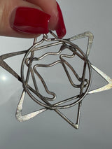 Vintage Crafty Star of David and Chai Sterling Pendant