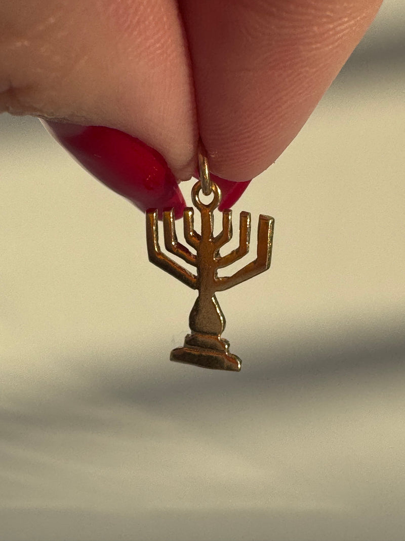 14k Menorah Charm