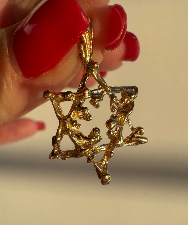 Vintage 1970s Brutalist Star of David Pendant