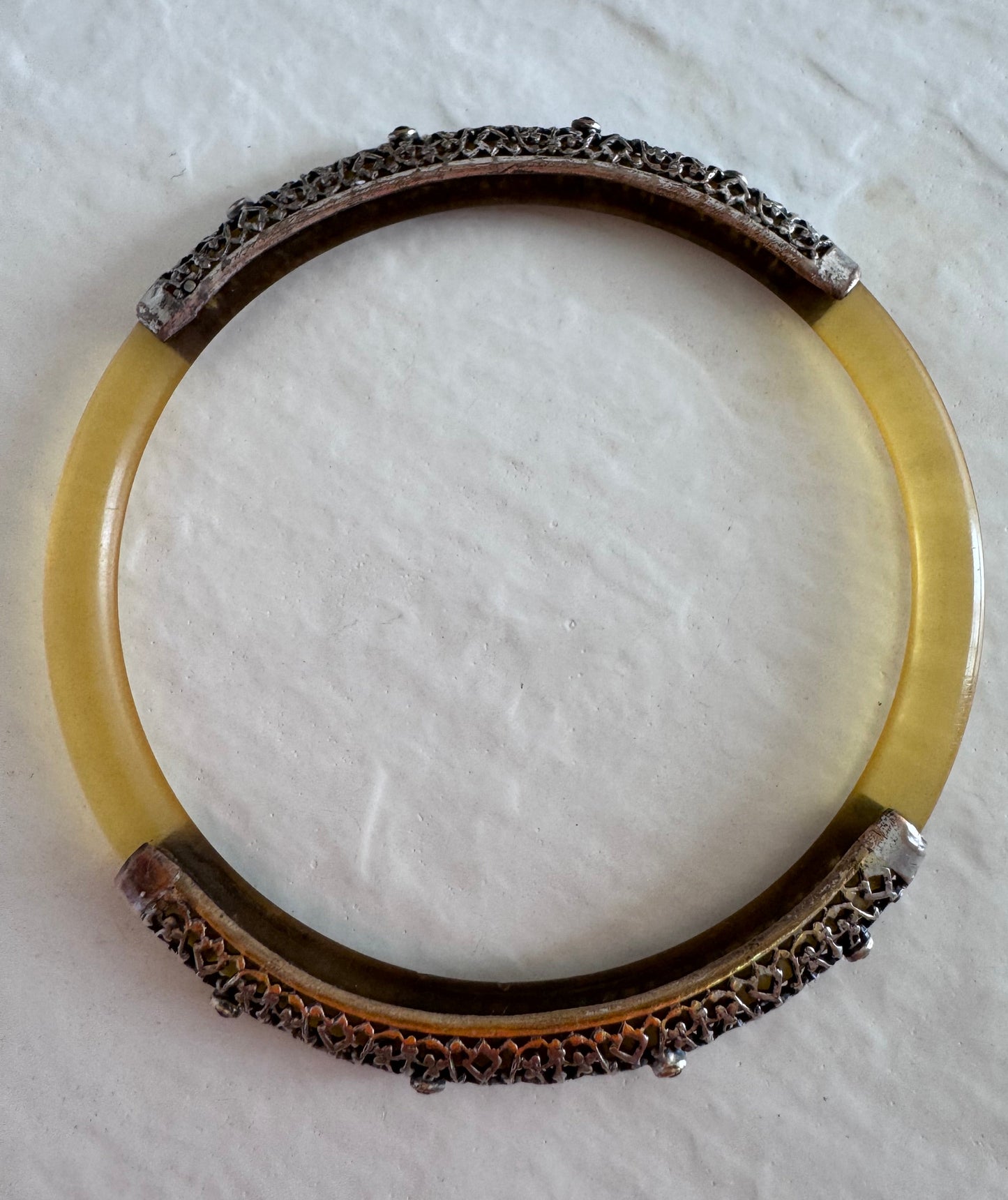 Bakelite Bangle Bracelet With Sterling