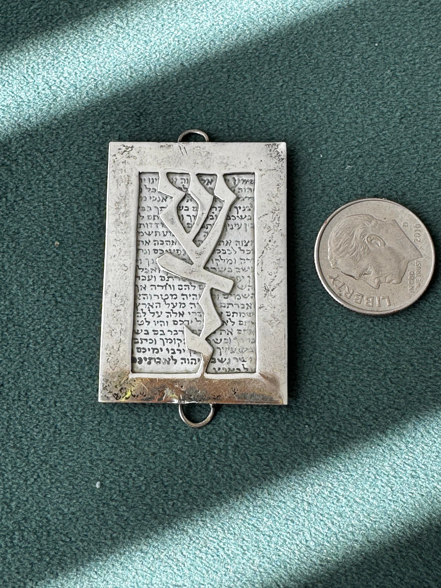 Vintage Sterling Silver Shema Yisrael Mezuzah Convertible Bangle Bracelet Judaical