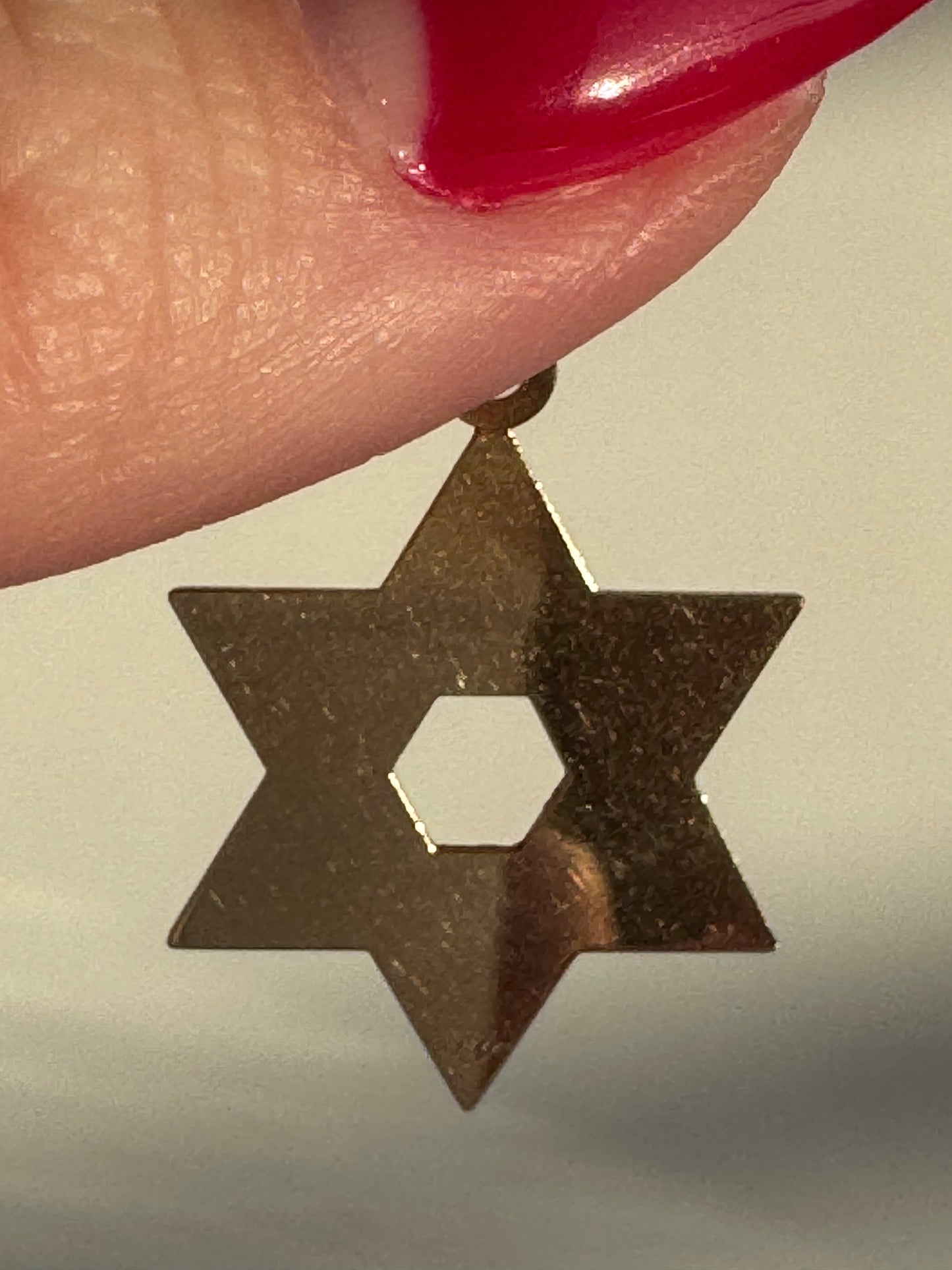 Vintage Estate Laser Engraved 14k Star of David Pendant