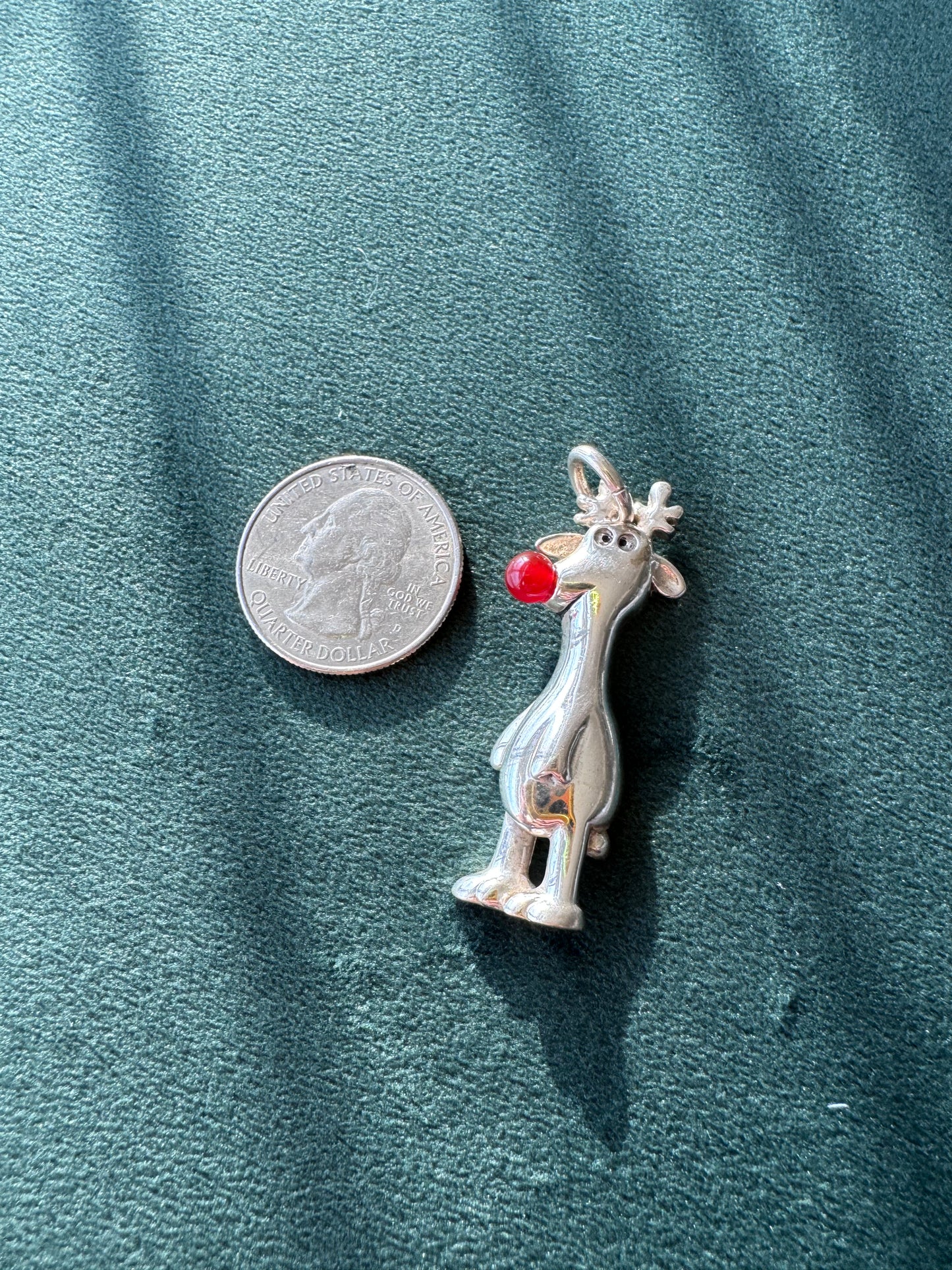 : Sandra Boynton 2006 Sterling Silver Rudolph Red-Nosed Reindeer Charm