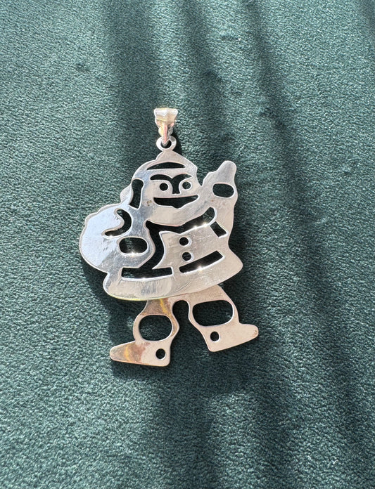 Santa's Got the Moves: Vintage Mexican Sterling Silver Dancing Santa Pendant SFOR Signed