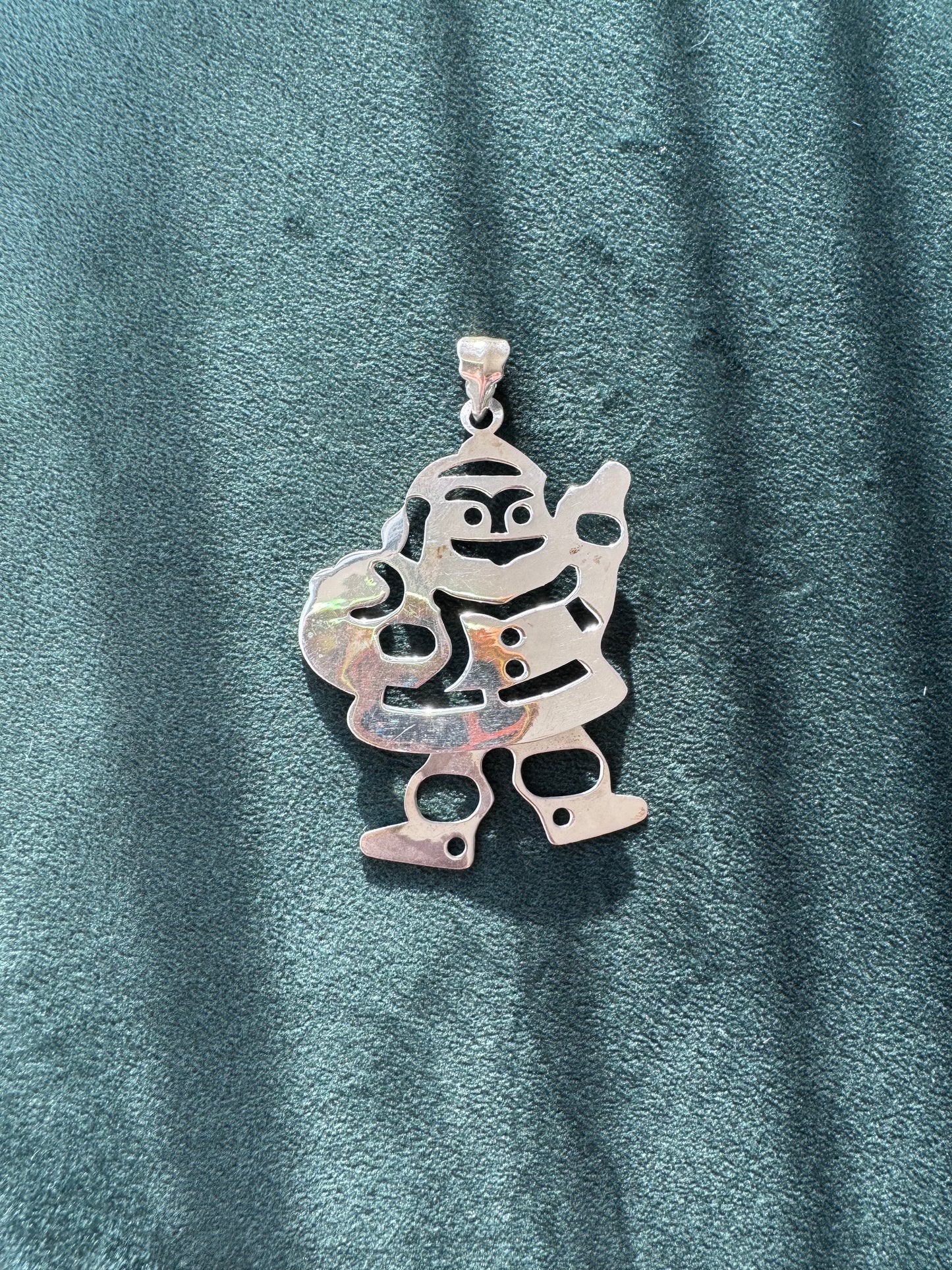 Santa's Got the Moves: Vintage Mexican Sterling Silver Dancing Santa Pendant SFOR Signed