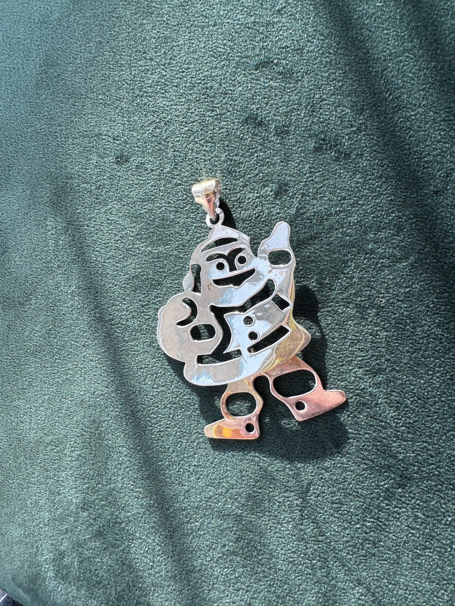 Santa's Got the Moves: Vintage Mexican Sterling Silver Dancing Santa Pendant SFOR Signed