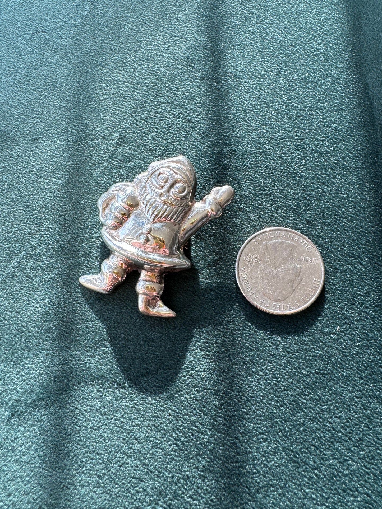 Jolly Old Psycho: Vintage Sterling Silver Santa Brooch Pendant with Deranged Eyes