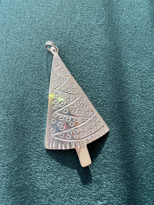 O Tannenbaum, Meet Taxco: Vintage Sterling Silver Christmas Tree Pendant Mexico 925