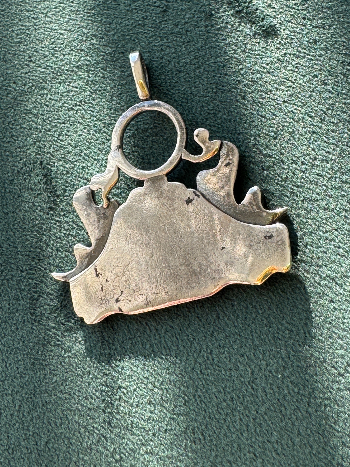 Vintage Sterling Silver Hebrew Psalm 23 Pendant Two Doves Valley of the Shadow of Death Jewish Protection Amulet