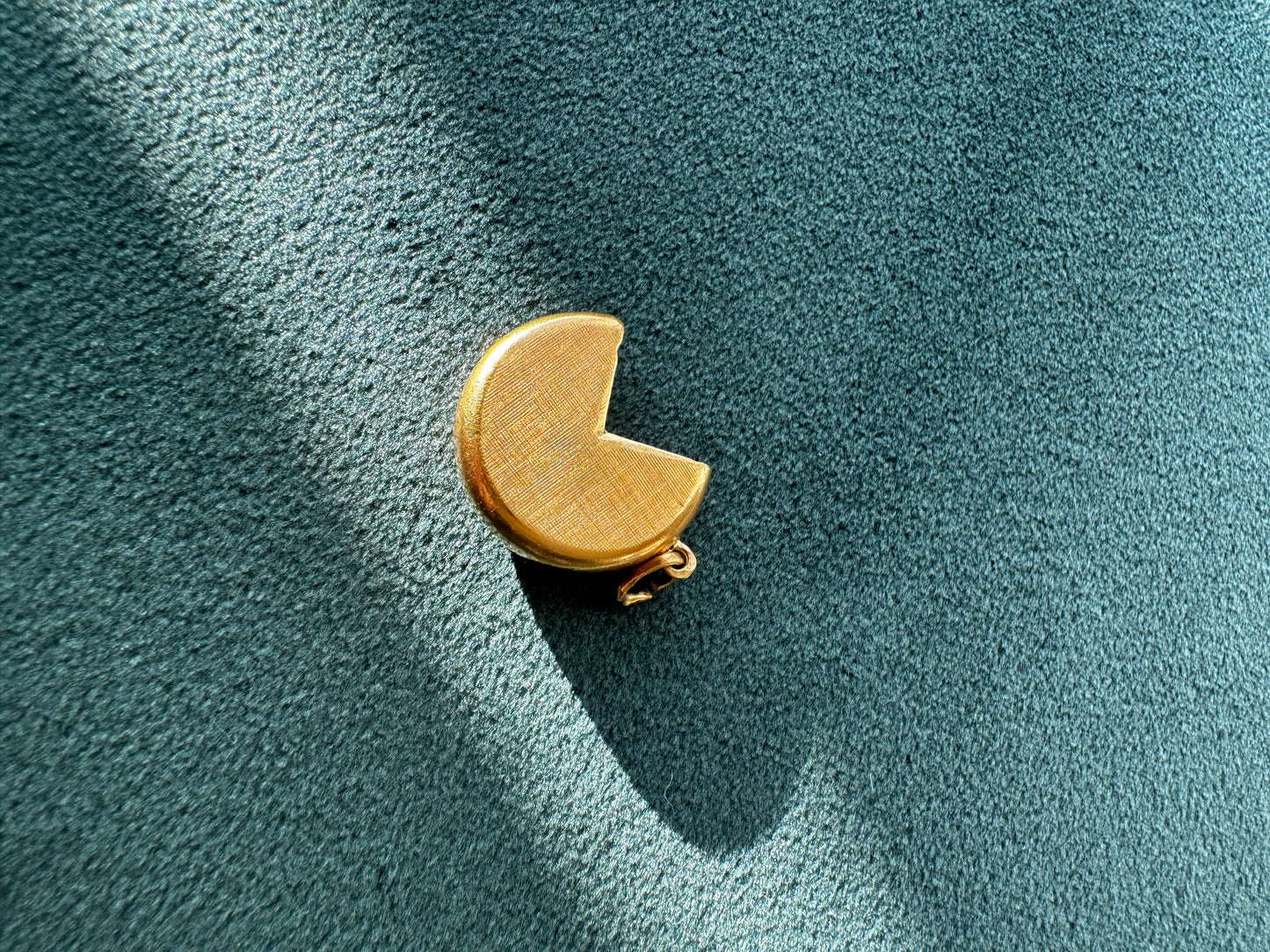 Vintage 18K Gold Swiss Cheese Wheel Charm with Enamel Flag
